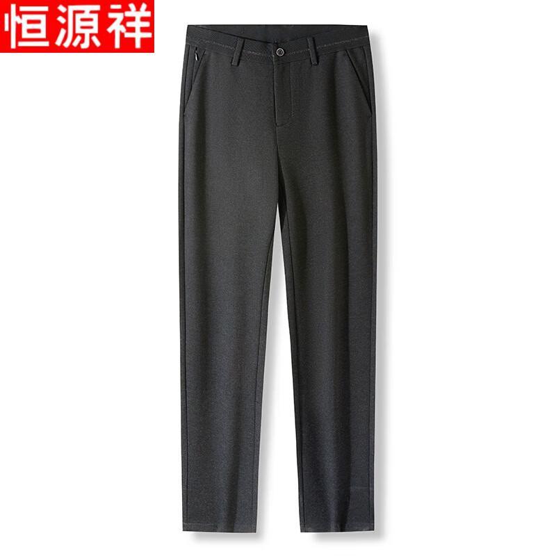 

Hengyuanxiang Men s Wool Blend Straight-Leg Pants 36
