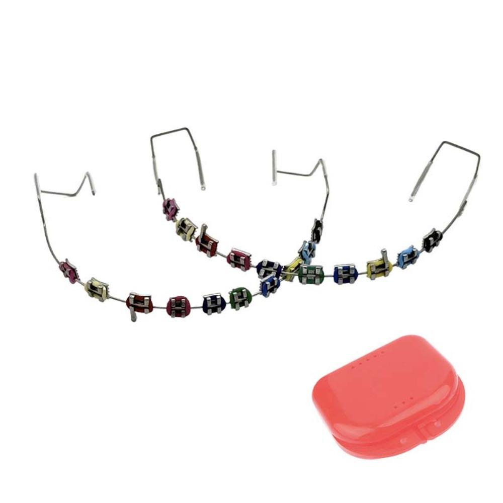 With Metal Wires Orthodontic Ligature Ties Colorful Metal Bracket Temporary Tooth Decoration Teeth