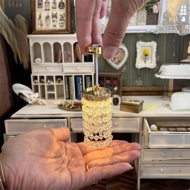 Miniature Hanging Ceiling Lamp For Doll House Rooms Energy Efficient LED Bulbs Easy Assembly Decorative Display Furniture