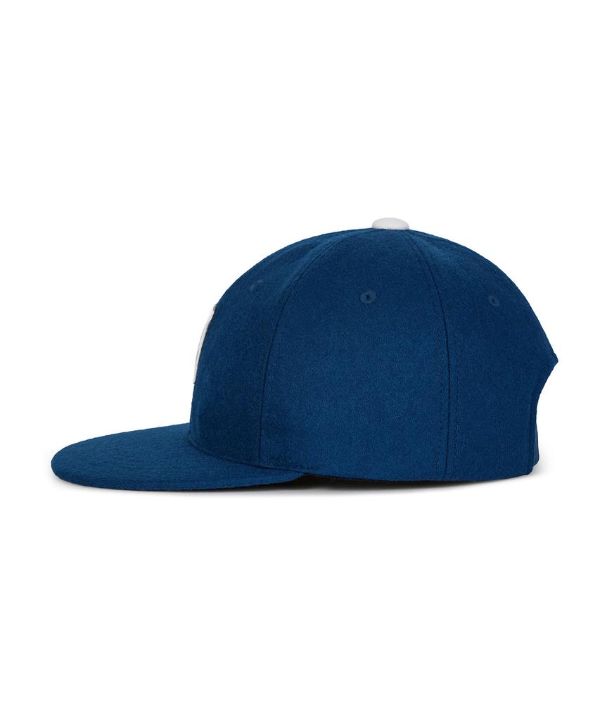 Bajal Va Square Applique Wool Baseball Cap Navy