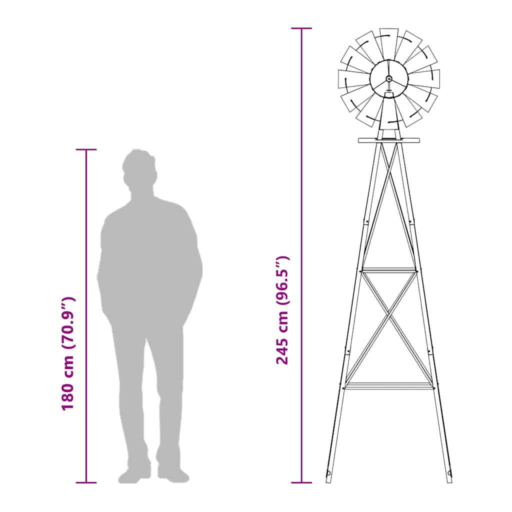 Windmill Gray 84 X 68 X 245 Cm Iron