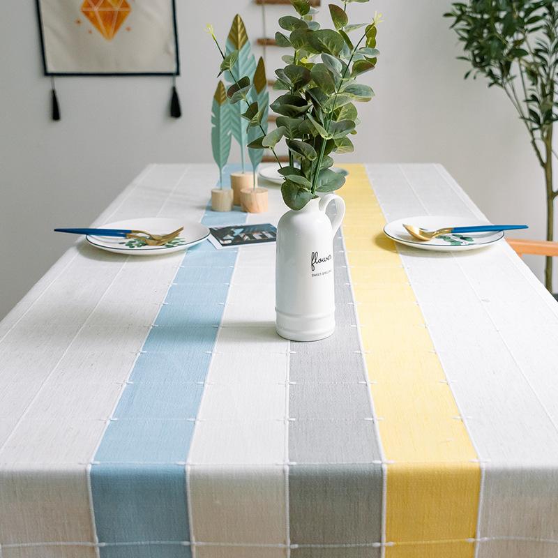 2025 Nordic Tablecloth Waterproof and Easy To Clean Rectangular Household Dining Table Cloth Simple Dustproof and Wear-resistant