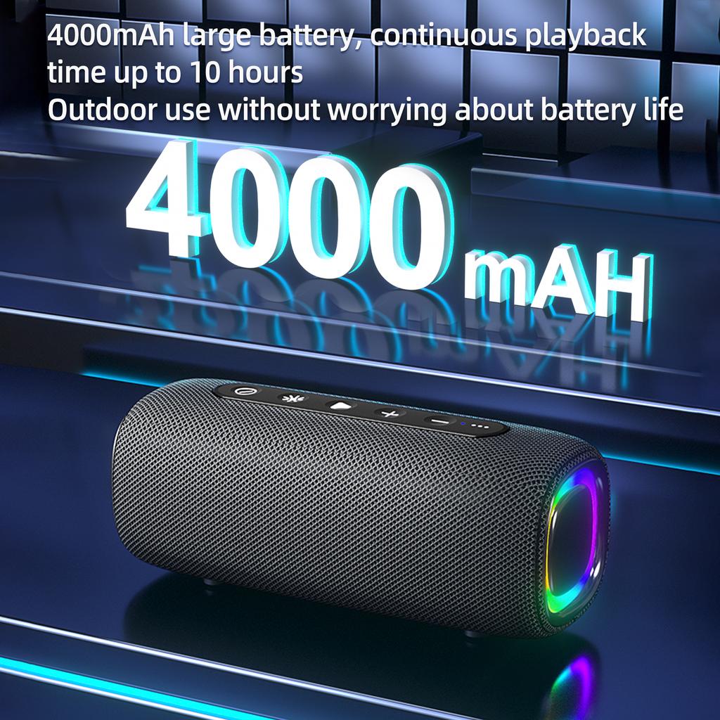 20W Wireless Bluetooth Speaker EBS608 Hifi Boombox Bluetooth 5.3 Powerful Bass RGB LED Light TF Card USB disk Play Long Playback Time for Music