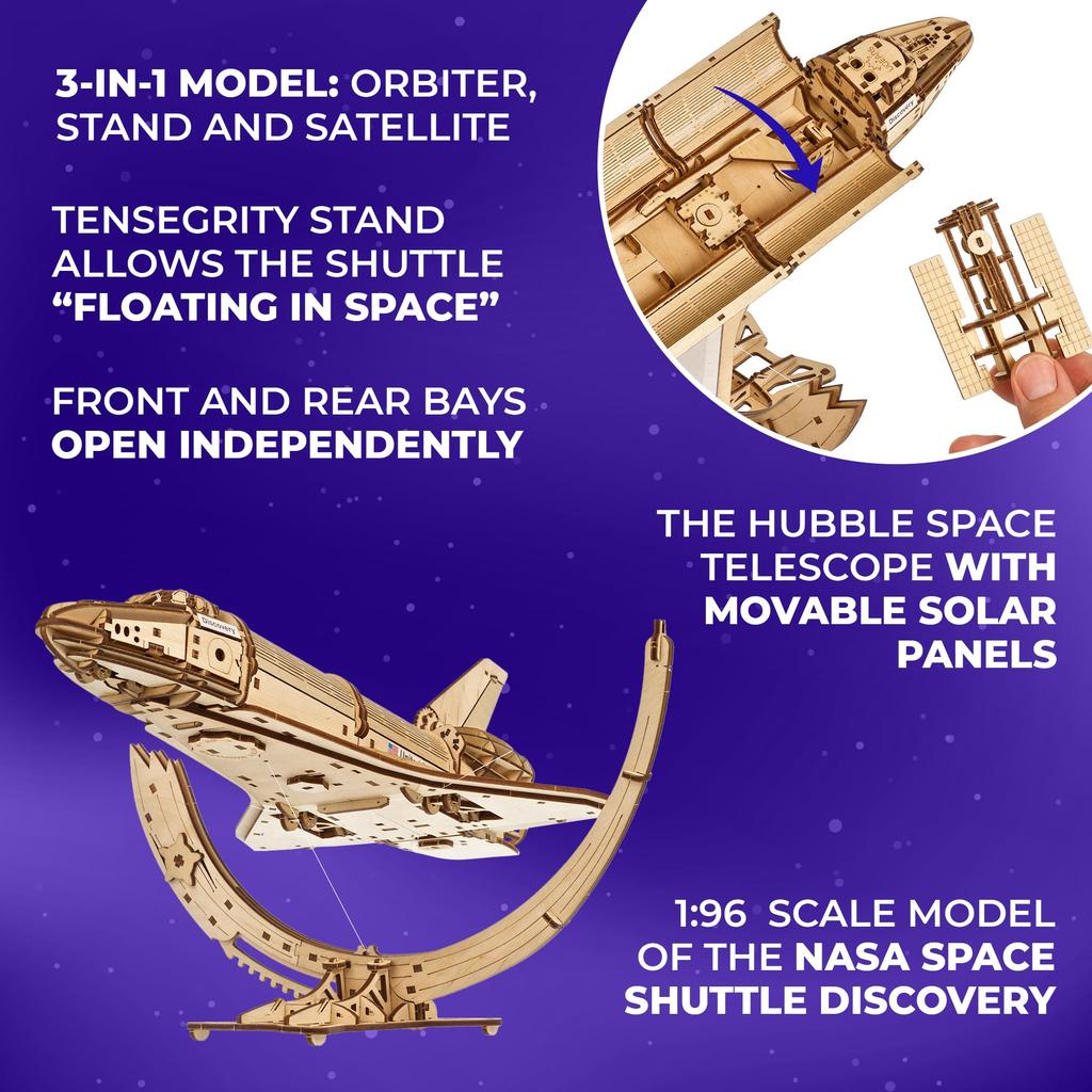 UGears NASA Space Shuttle Discovery 70227 Tensegrity Structure