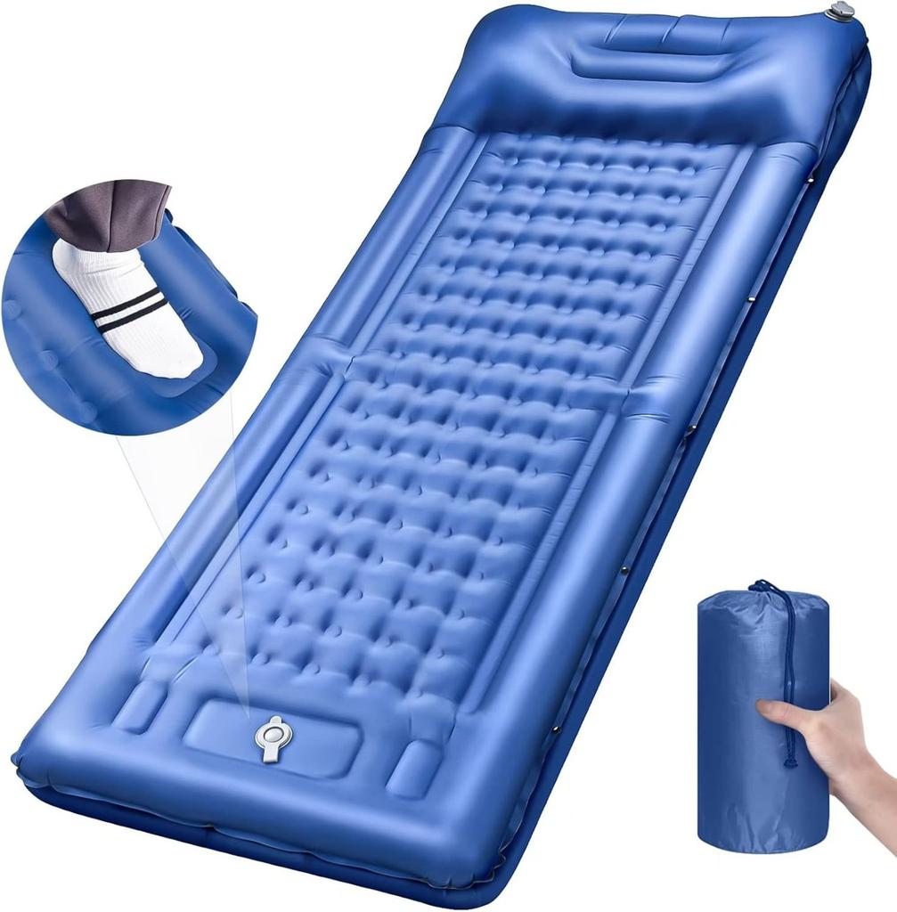 Ultra Lightweight 6-12cm Thick Inflatable Sleeping Pad Waterproof Hiking Air Mattress Built-in Pump Summer Outdoor Camping Mat