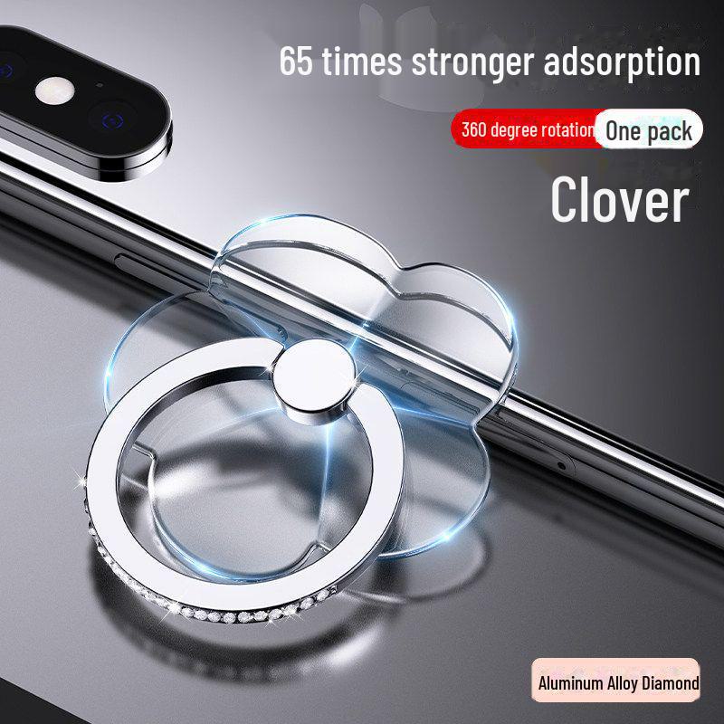 Diamond-Studded 360° Rotating Ultra-Thin Phone Ring Holder with Strong Adhesive for Universal Support