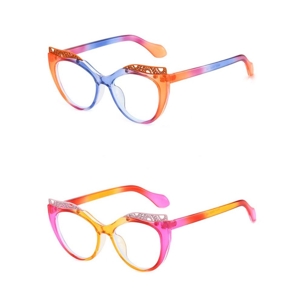 New Luxury Matching Colorful Cat Eye Sunglasses Women Personality Hollow Frame Design Casual All Match Men Glasses UV400
