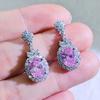 Fashion jewelry: full of diamonds, oval flower studs, exquisite temperament, earrings, light luxury, high-end earrings