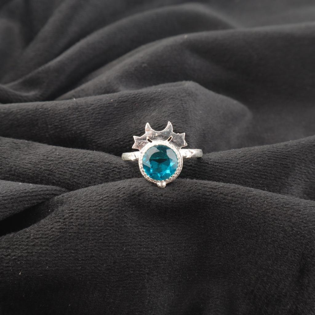 Blue Apatite Gemstone 925 Sterling Silver Jewelry Handmade Ring For Women Gift RR-67-1