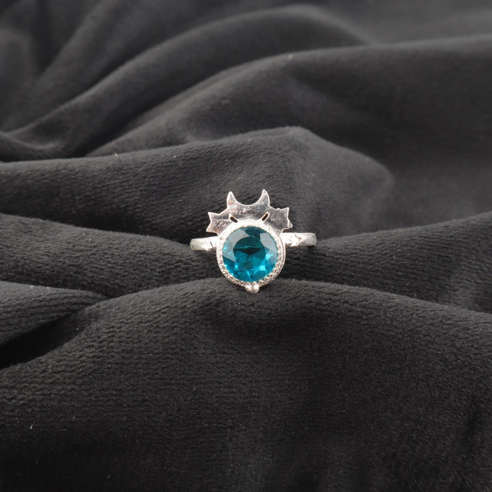 

Драгоценный камень голубой апатит, серебро 925 пробы, ювелирное изделие ручной работы, кольцо для женщин, подарок RR-67-1 13