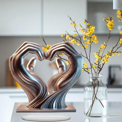 Hartvormige Hand Beeldje Handen Beeld Sculptuur Acryl Hartvormig Bureau Ornament Creatieve Esthetische Decoratie voor Slaapkamer Bruiloft