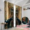 2pcs,2D plane printing Curtains Digital Printed Ancient Elegance Polyester Easy Install (without rod) Decorations For Home for