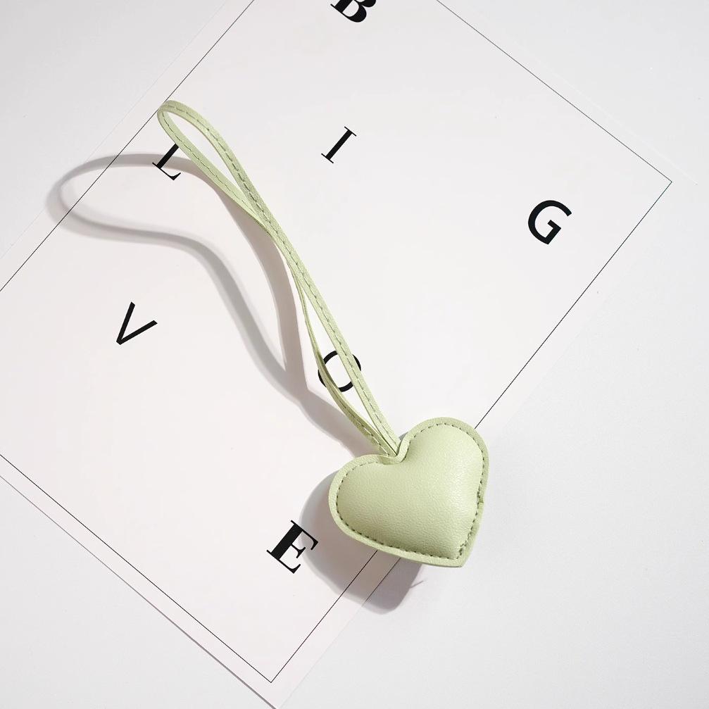 DIY Leather Heart Keychain: Peach Heart Bag Pendant and Backpack Ornament