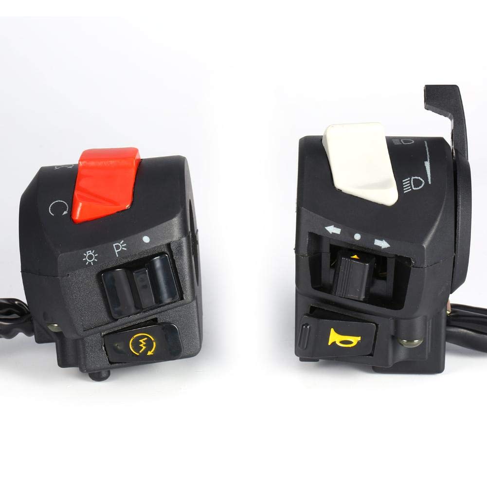 Motorrad Lenkerschalter, Scheinwerfer, Blinker, Hupe, Zusatzscheinwerfer Steuerschalter, 22mm Start-Steuerschalter, Universelles Set von 2