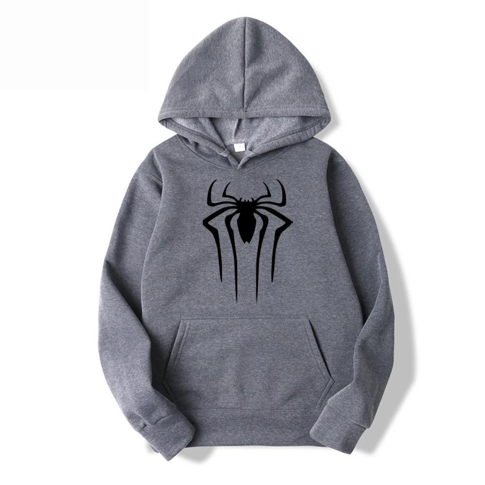 2025 Fashion Men's Hoodie Casual Hoodie Sweatshirt Men's/Women's Top Solid Color Printed Spider Hoodie Sweatshirt