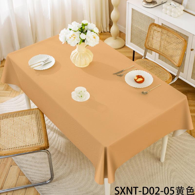 Anti-slip Fruit Stand Plaid Tablecloth PVC Waterproof and Oil-proof Rental House Solid Color Rectangular Table Coffee Table Tablecloth