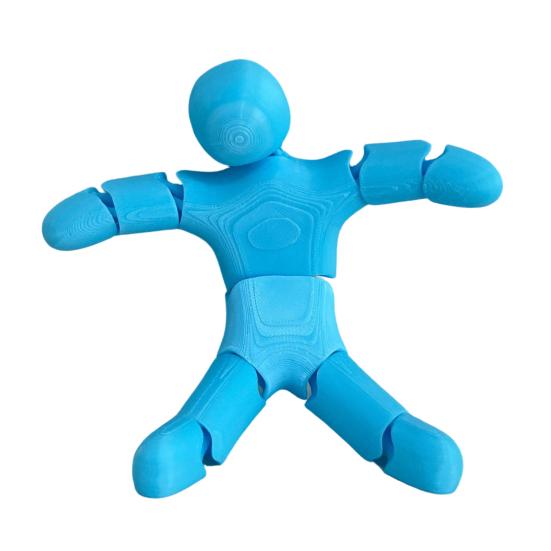 Small Robot Desk Toy 3D Printed Articulated Figure, Movable Joints Figurine, Compact Decompression Office Fidget for Kids Adults, Stress Relief