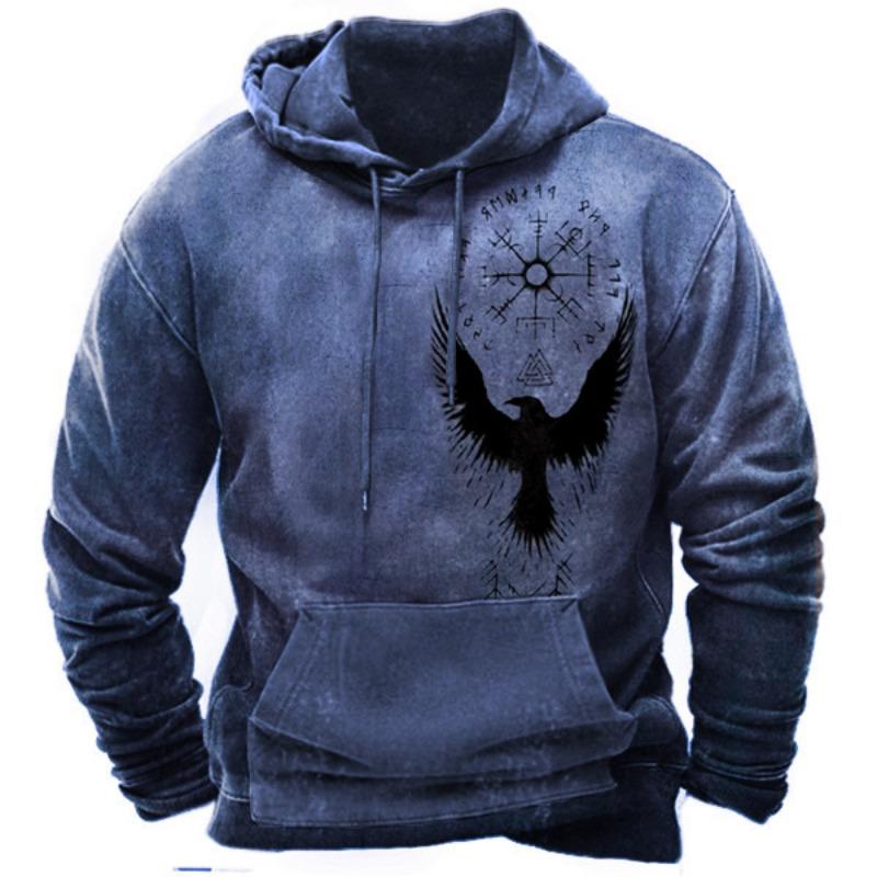 Herren Vintage Kompass 3D Druck Y2k Hoodie Harajuku Oberteile Kapuzenpullover Winter Übergroß Lässige Kleidung Streetwear Mode