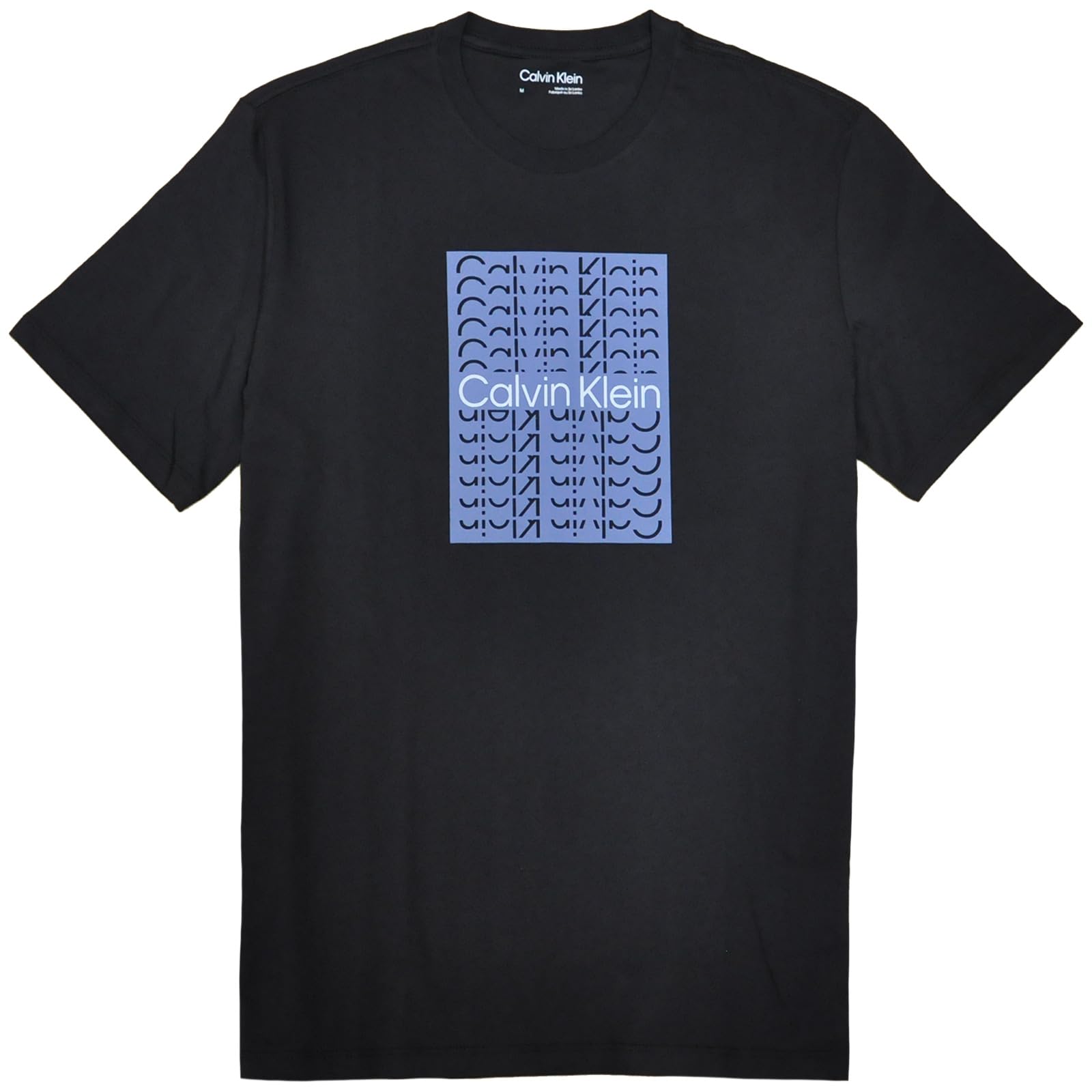 Calvin Klein Crew Neck Short Sleeve with Calvin Klein Size M [Calvin Klein] Men s T-Shirt Logo, Navy/Black, [Used]