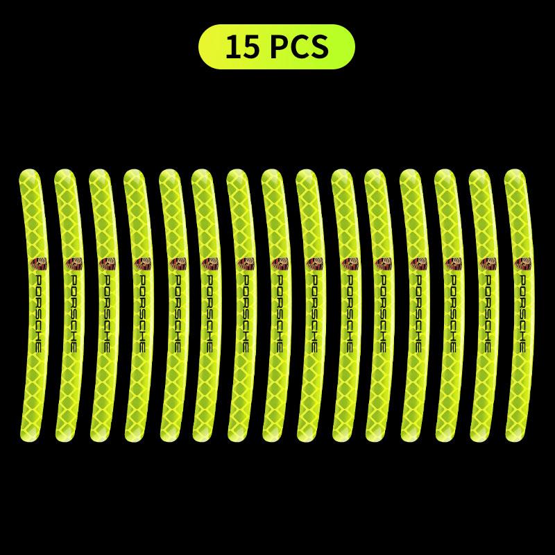 Car Wheel Hub Reflective Stickers Tire Rim Luminous Styling Accessories For Porsche 911 918Spyder 928 944 968 Boxster Cayenne Macan Panamera