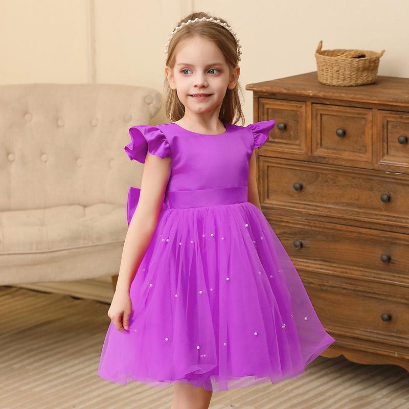 Little Girls Puffy Princess Dress Kids Party Wedding Flower Girl Tutu Dress