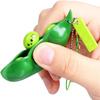 Stress-Relieving Edamame Toy Squeeze Pea Keychain Cute Stress-Relieving Toy Keychain