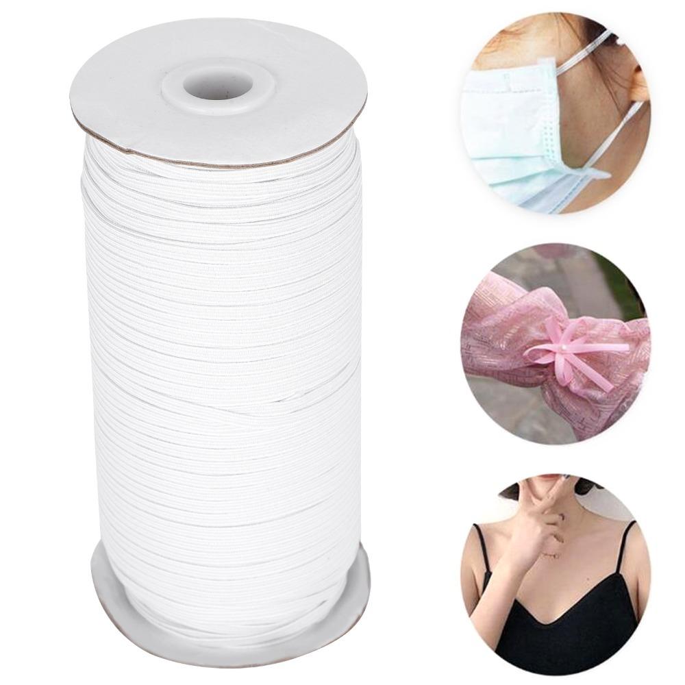 1/8 Inch Width Elastic String Cord High Elasticity Flat Elastic Cord For Sewing DIY Projects белый
