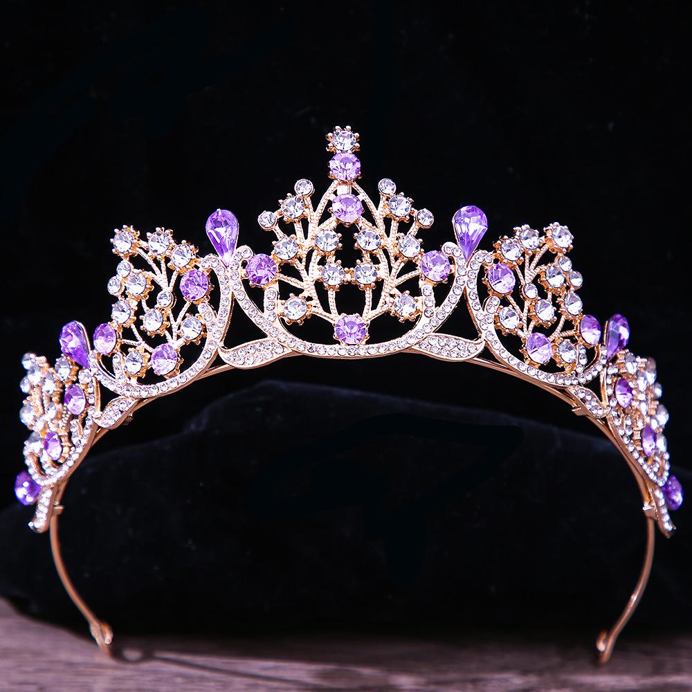 DIEZI Baroque Vintage Princess Queen Bridal Crown Headwear Crystal Tiara For Women Wedding Crown Hair Dress Accessories Zircon
