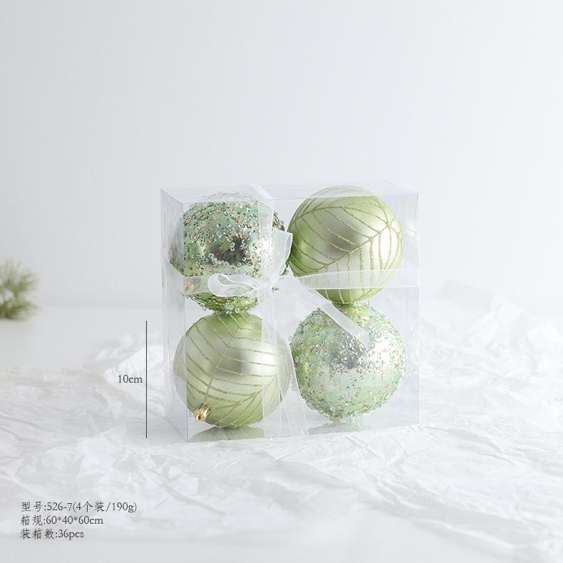 6/8/10cm Green Christmas Ball Ornaments Set, Unique Shapes Shatterproof Hanging Decor for Xmas Tree Home Party, Family Children
