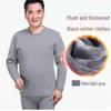 Men's Thermal Knitted Sweater - Plus Velvet, Round Neck, Thick Autumn/Winter Wear