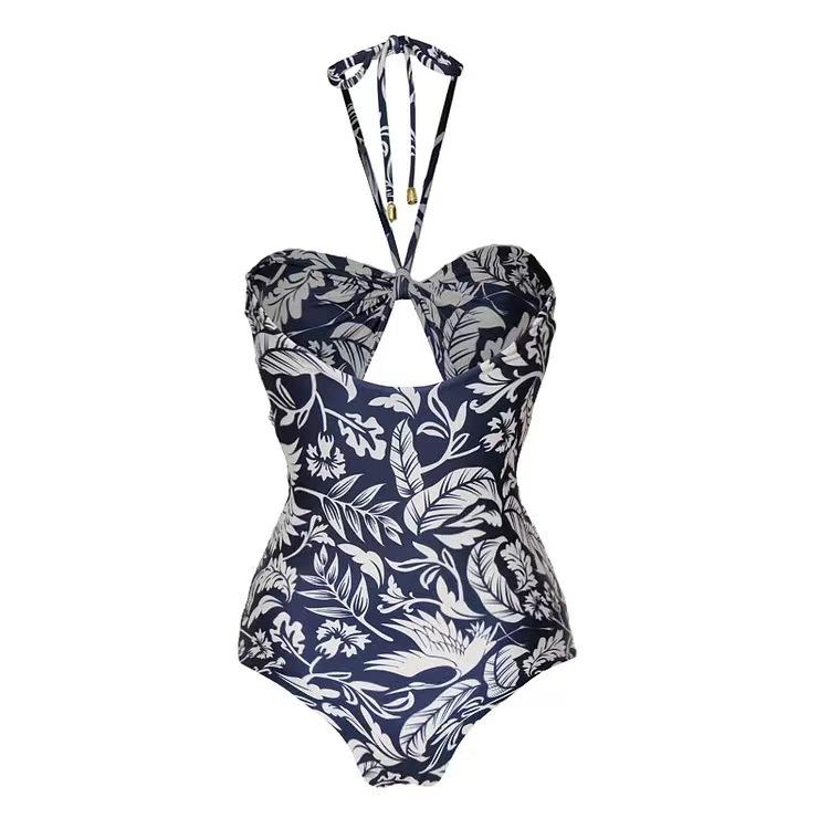 High-End Sexy One-Piece & Two-Piece Swimsuit Set: Stylish Hollowed-Out, Gathered Design for Women