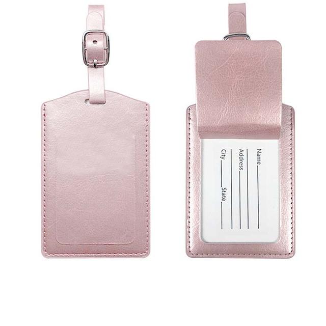 Portable Wedding Favor PU Leather Suitcase Travel Luggage Name Label Tag Baggage Bag Tag