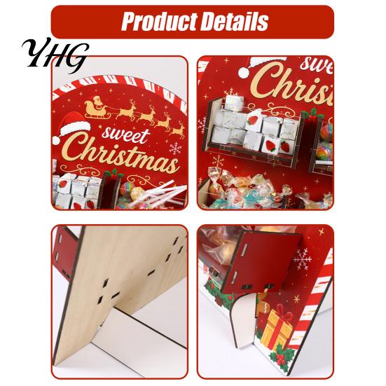 Clear Drawer Storage for Sweets Christmas Tree Wooden Candy Display Stand, Acrylic Organizer Tiered Holiday Treat Holder Party Dessert Table, Holder