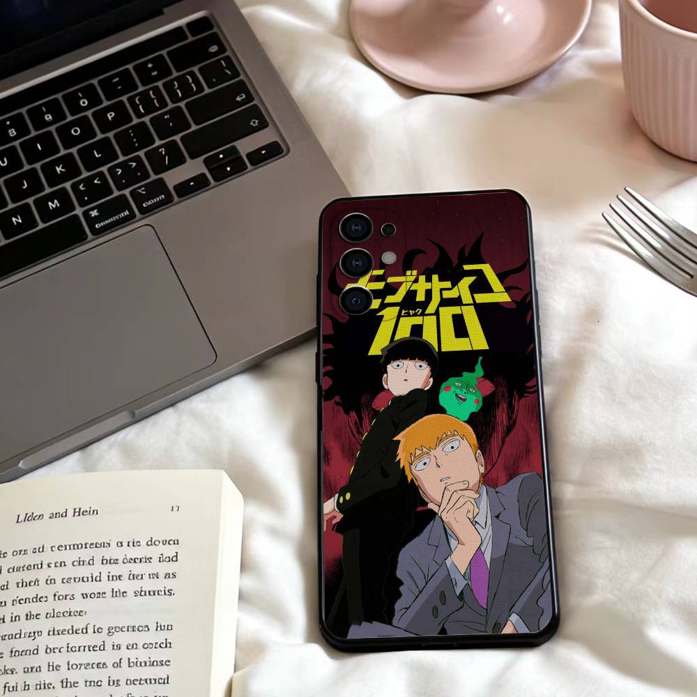M-Mob Psycho Anime 100  Phone Case For Samsung S25,24,23,22,30,21,10,9,Ultra,Plus,Lite,FE,4,5 G Soft Black Case