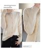Women's Hollow Lace Wool Cardigan - Half-High Neck, Long Sleeve, Thick Autumn/Winter Style, Versatile, Fashionable Top