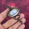 Rainbow Moonstone Pendant Copper Wire Wrapped Gemstone Pendant Handmade Jewelry