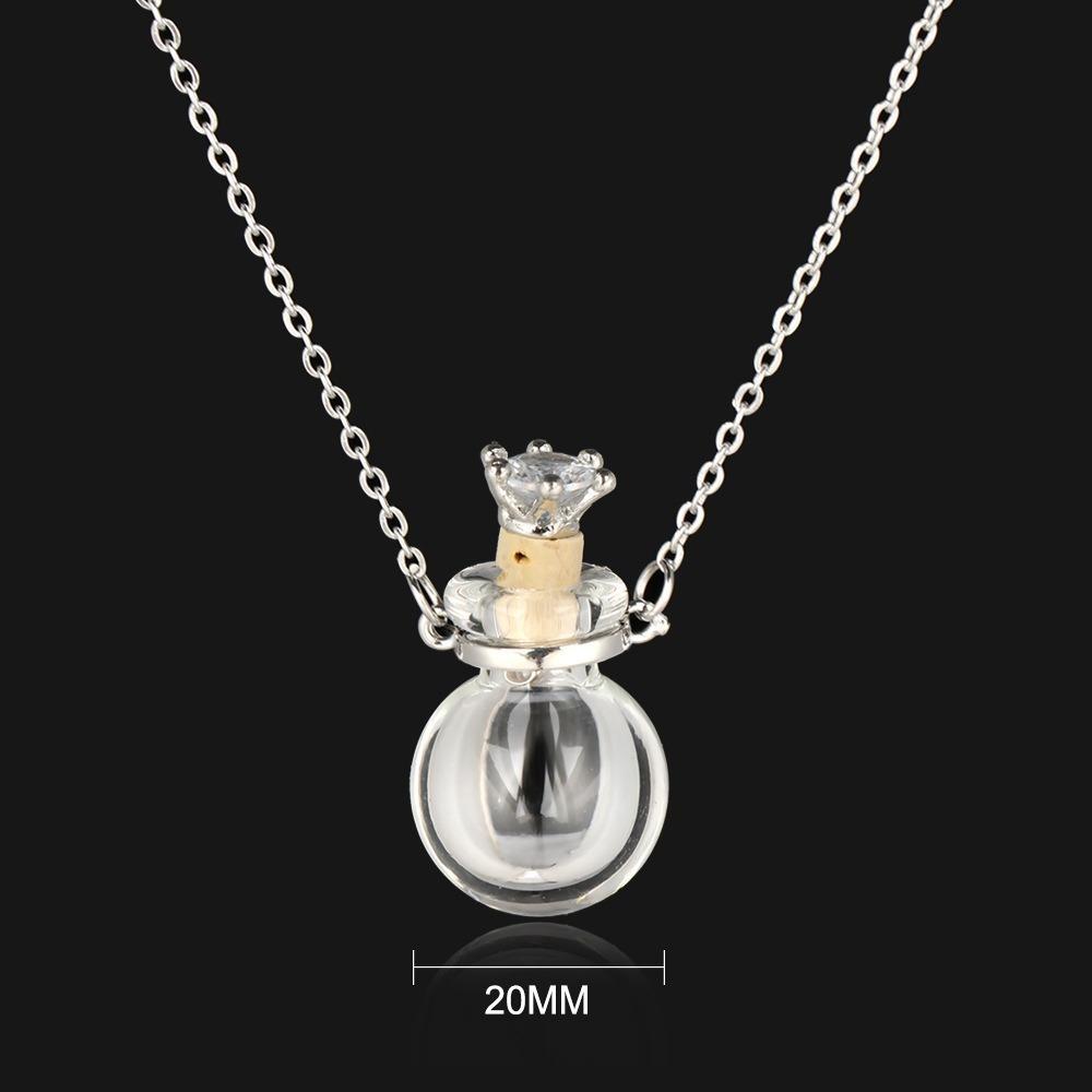 Glaze Bottle Openable Necklace Transparent Mini Bottles Necklace Glaze Vial Pendant Memorial ball