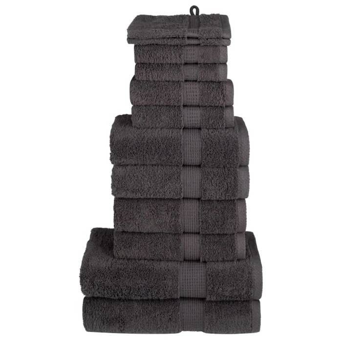 VidaXL Set of Superior Quality Towels 12 Pcs, Hand Towels, Shower Towels, Bath Sheets, Towels 137571