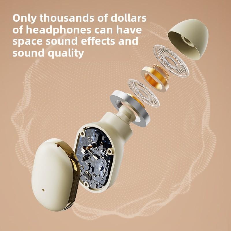 Q31 Wireless Bluetooth Headset Transparent ENC Headphones LED Power Digital Display Stereo Sound Earphones for Sports Working