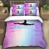 Gymnastics Silhouette 3D Printed Duvet Cover Set Microfiber Purple Blue Bedding with 1Pillowcases, Breathable for Bedroom Home