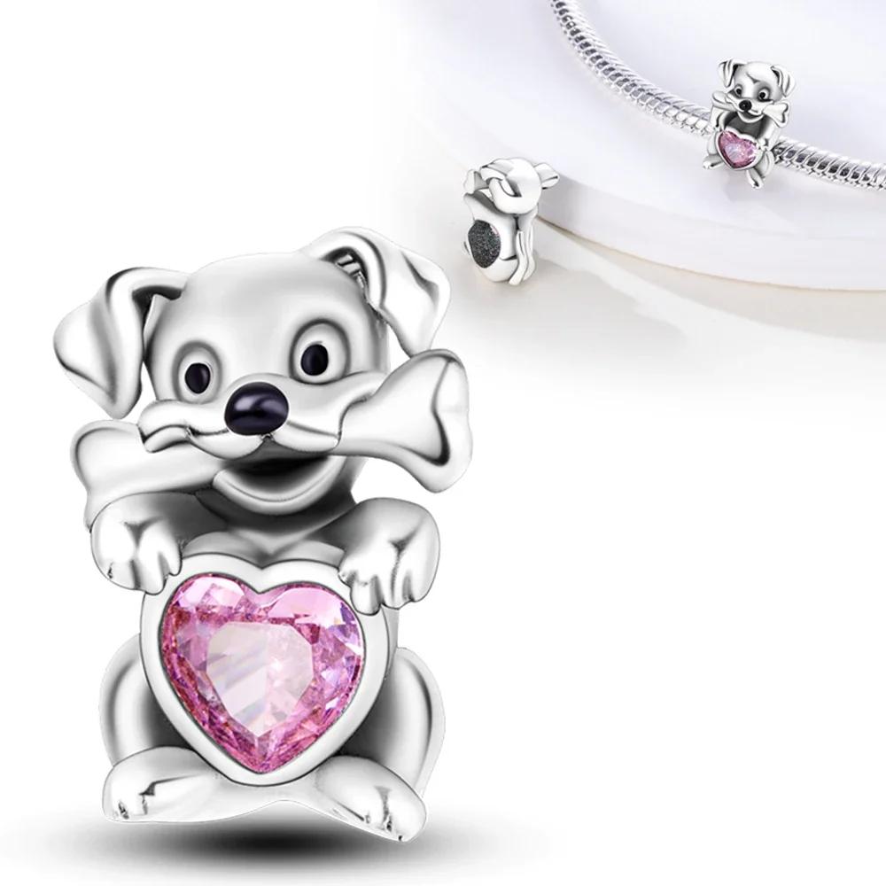 Copperanimal Pet Series Charm Penguin Owl Hugging Heart Beads For Women'S Bracelet Diy Jewelry Making Gift