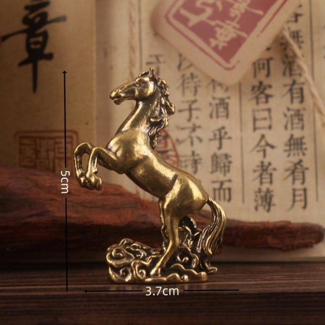 

Статуэтка лошади Фэн-шуй из чистой меди - Фигурка счастливого зодиакального животного, настольное украшение для декора дома и офиса