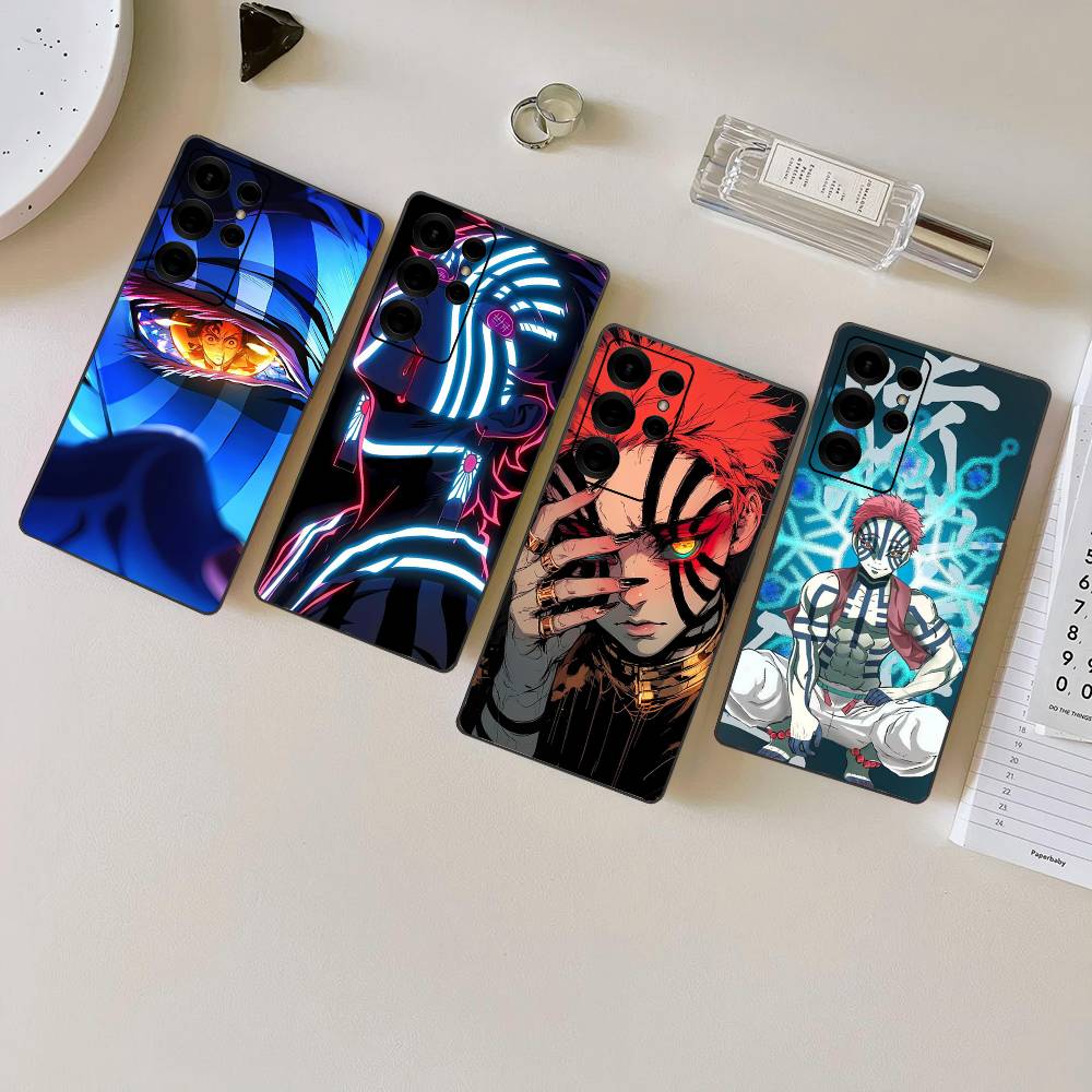D-Demon S-Slayer Akaza Phone Case For Samsung S 24 Fe 25 Ultra Plus 20 Lite 21 30 22 23 24 22 Ultra 5G Fundas