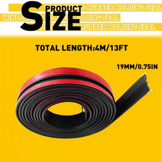 4M Car Windshield Roof Seal Noise Ulation Rubber Strip Sticker Accessories