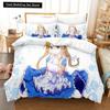 Sword Art Online Bedding Set 3D Anime Print Polyester Quilt Cover Pillowcases Queen King For Kids Gift Anime Duvet Cover Sets