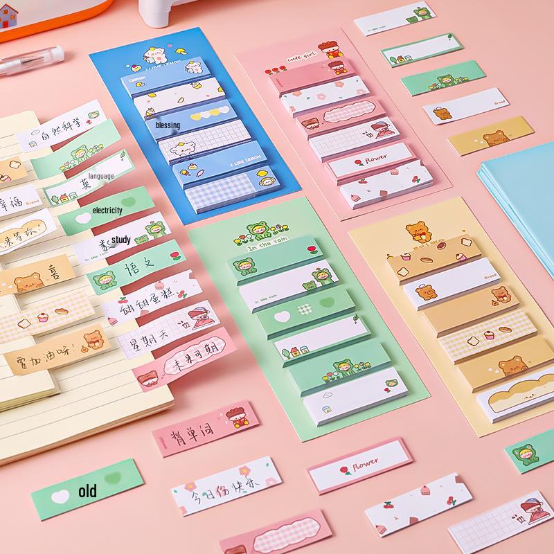 Cartoon Sticky Notes: Multi-Functional Index and Message Stickers for Students and Office Use