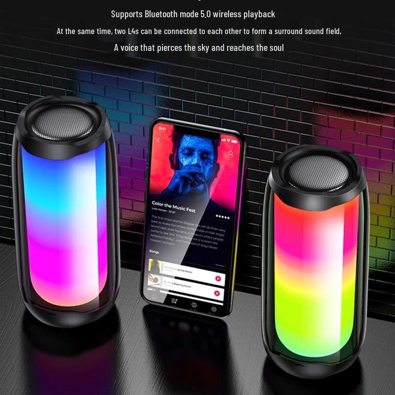 Bach John L4 Portable Bluetooth Speaker - HIFI Bass & RGB Light