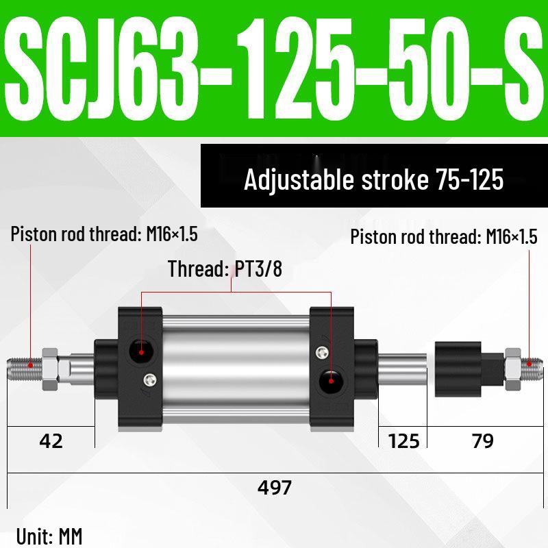 SCJ Adjustable Stroke High Thrust Pneumatic Cylinder SCJ32-160
