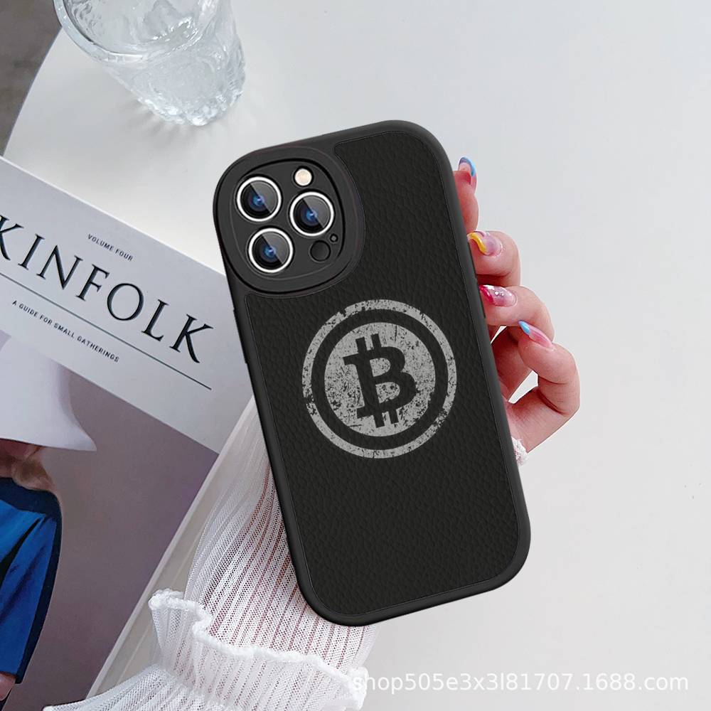 Bitcoin Phone Case Hard Leather For IPhone 14 13 16 Mini 15 14 11 12 Pro Max Plus Fundas
