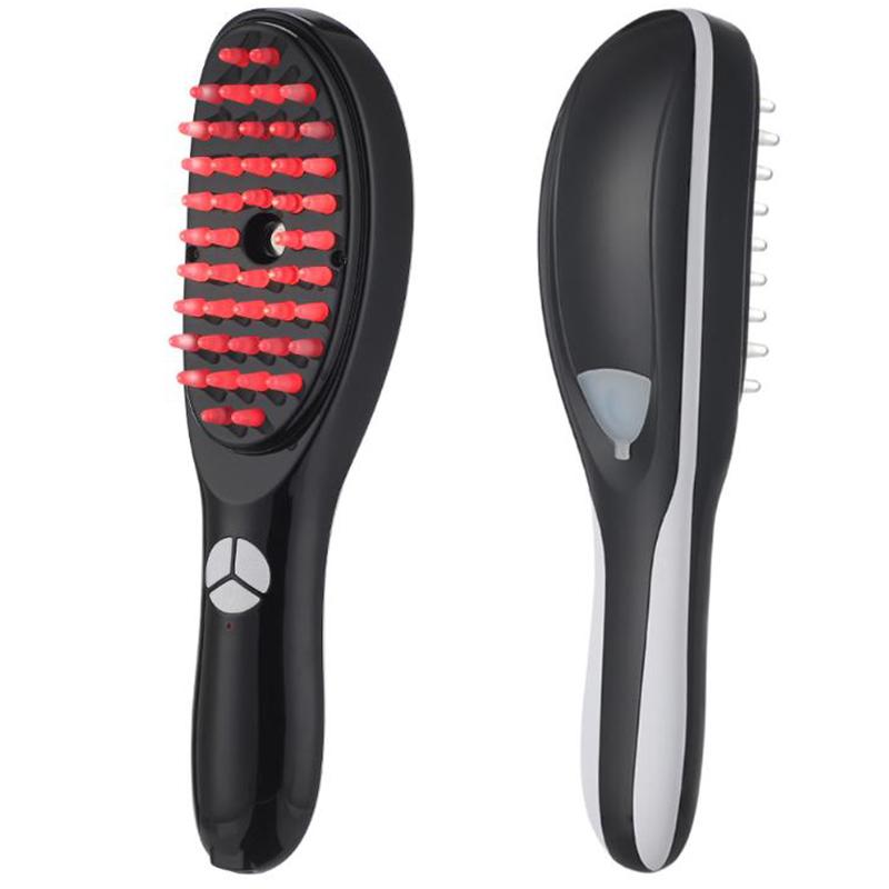 Anti Hair Loss Scalp Care Electric Massage Comb Red And Blue Light Therapy Scalp Vibration Massage Brush Hair Growth Massager